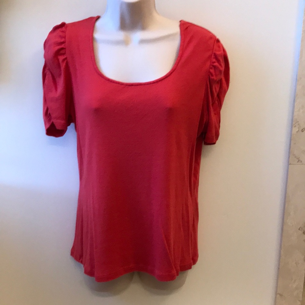 Dressbarn orange knit short sleeve shirt size XL